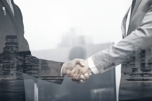 Business partners handshake international business concept